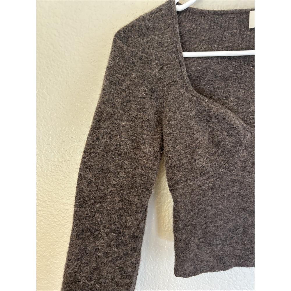 Aritzia Wilfred Sweater Womens Sm Brown Wool Cashmere Blend Sweetheart Bustier - Picture 4 of 7